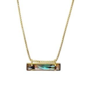 Kendra Scott Leanor Pendant Necklace Gold Tone Abalone
